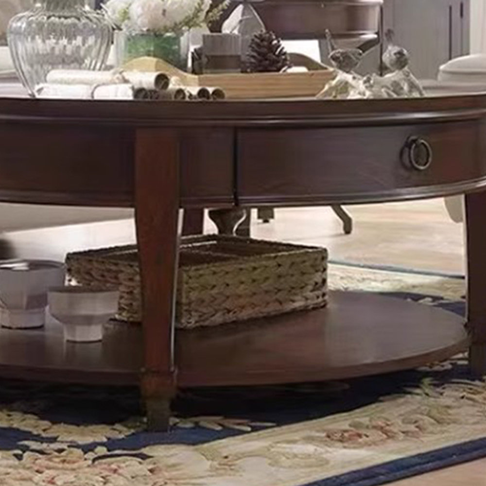 jessica Vintage Solid Wood Round Coffee Table Solid Wood Coffee Table ...